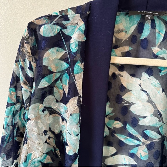 R & M Richard’s floral open long floral print duster cardigan - Picture 4 of 7